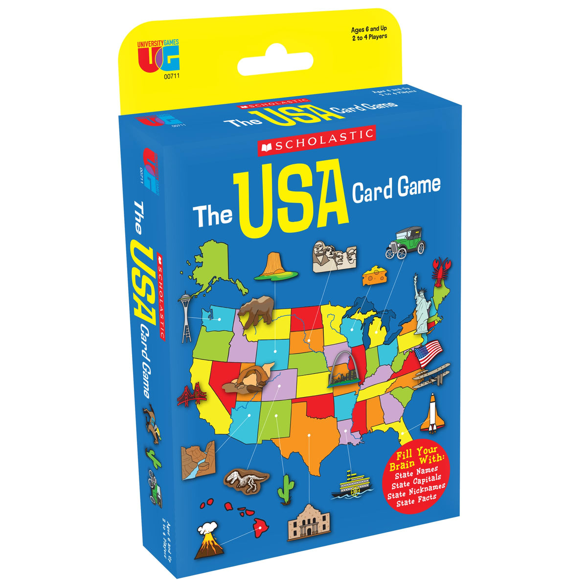 University Games Scholastic USA Travel Card Game – Learn State Capitals & Facts (Ages 6+)