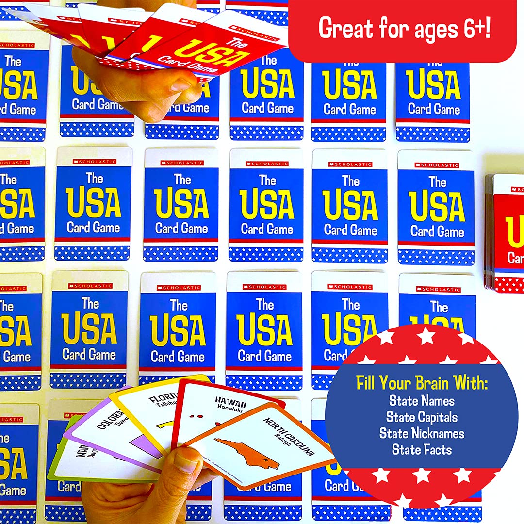 University Games Scholastic USA Travel Card Game – Learn State Capitals & Facts (Ages 6+)