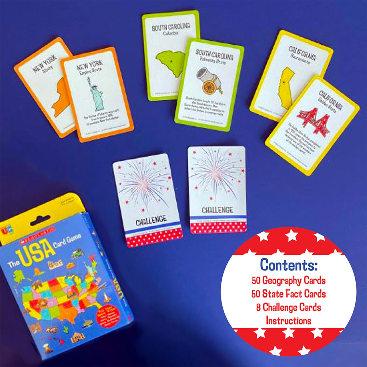 University Games Scholastic USA Travel Card Game – Learn State Capitals & Facts (Ages 6+)