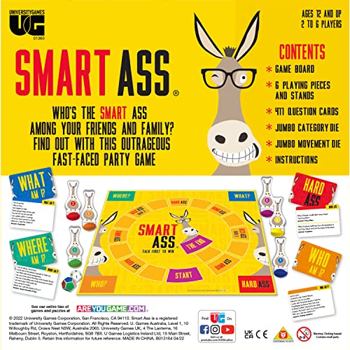 University Games Smart Ass Trivia: The Ultimate Who, What, Where Party Game | Ages 12+ | 2-6 Players