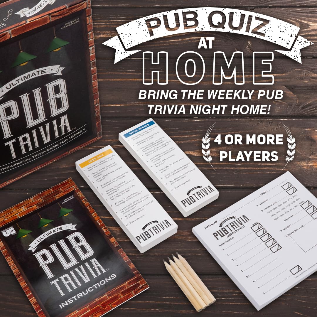 University Games Ultimate Pub Trivia - Team Trivia Game for 4+ Players (Ages 12+)