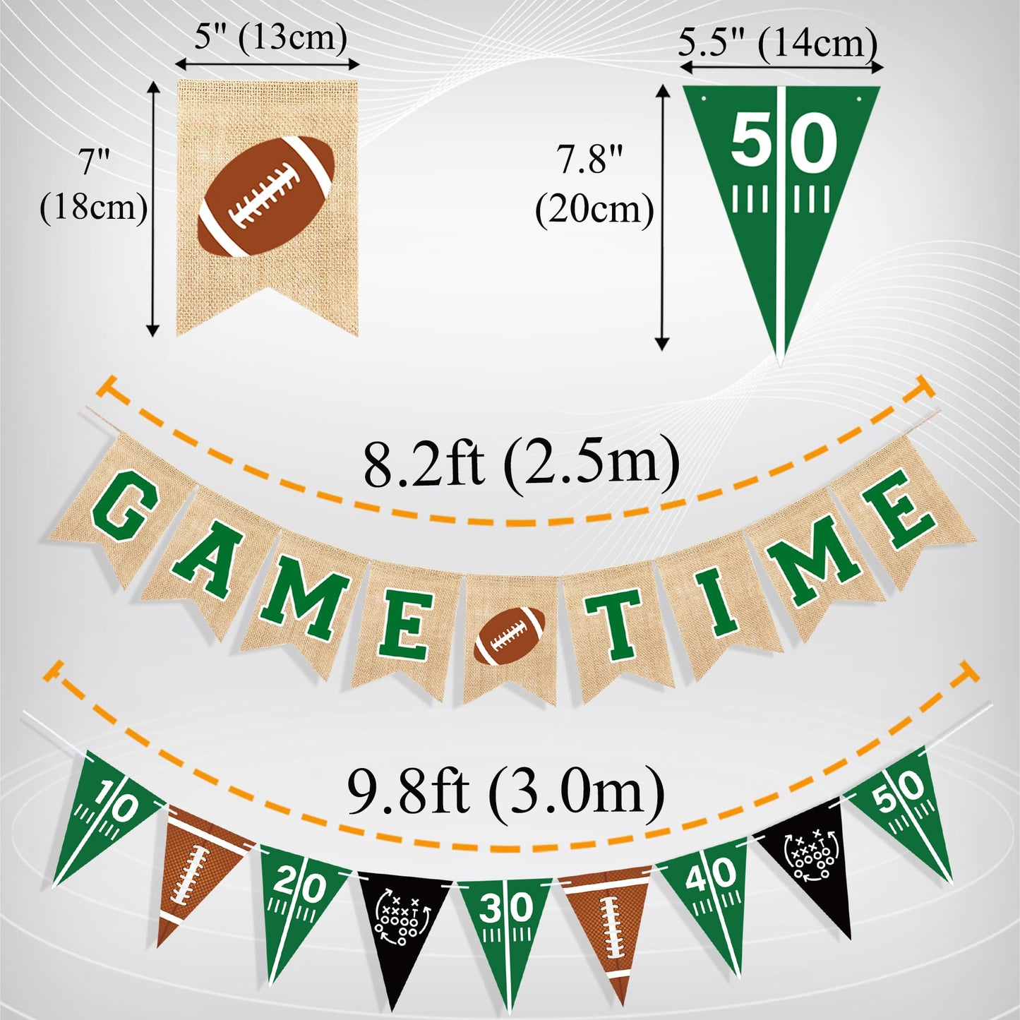 Uniwish Game Time Burlap Banner & Football Theme Party Decor – Indoor Outdoor
