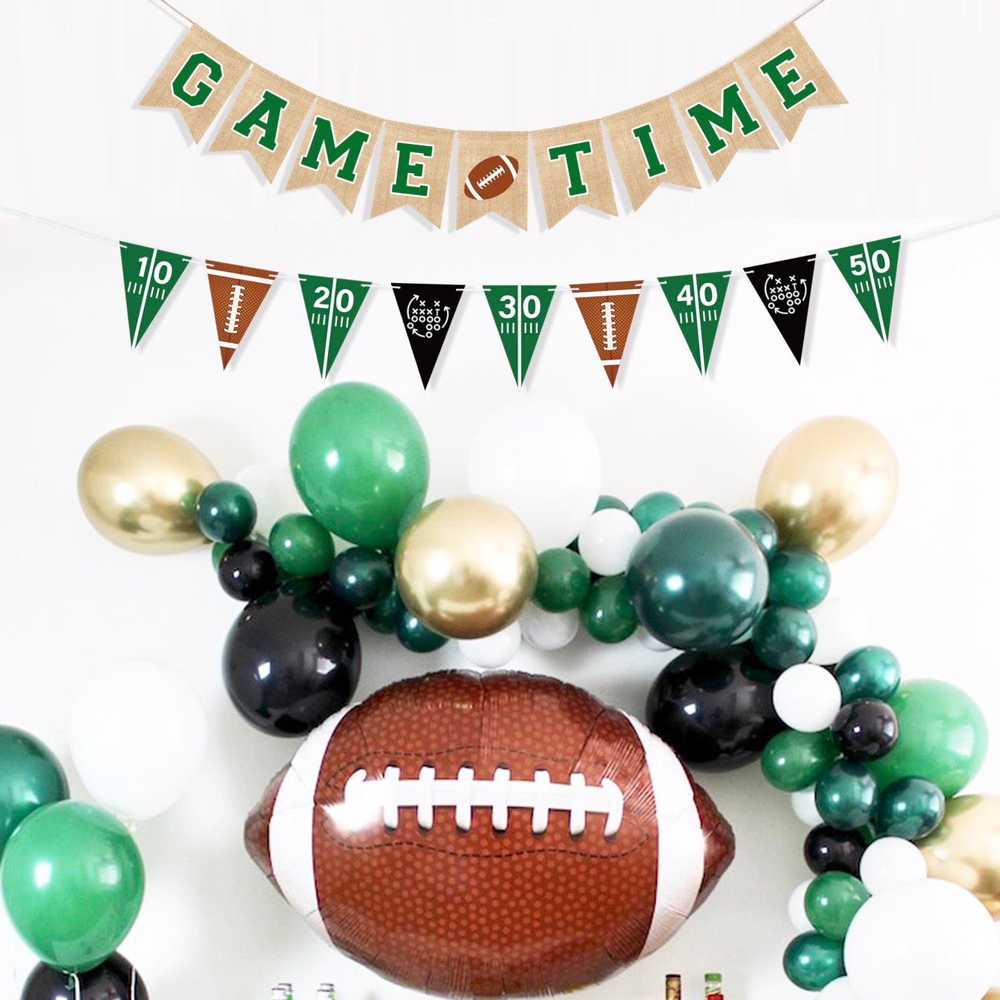 Uniwish Game Time Burlap Banner & Football Theme Party Decor – Indoor Outdoor