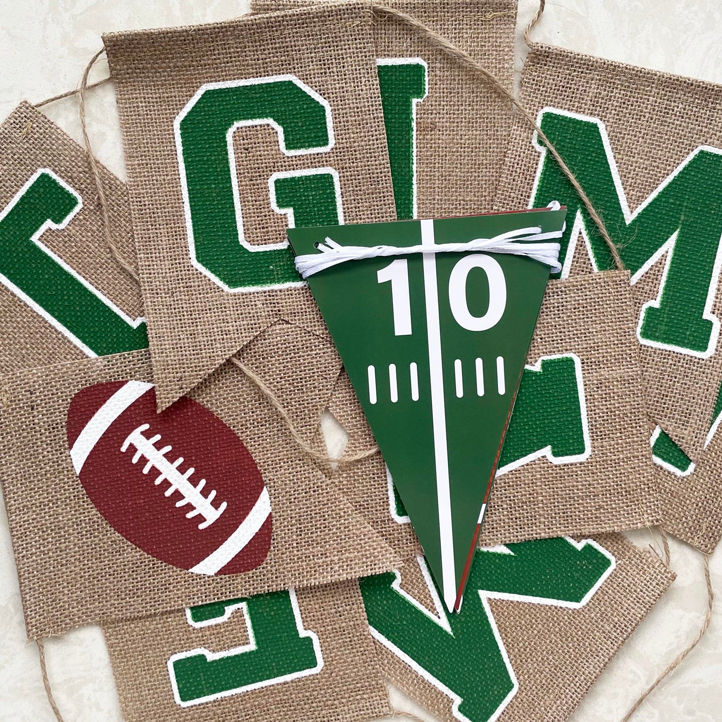 Uniwish Game Time Burlap Banner & Football Theme Party Decor – Indoor Outdoor
