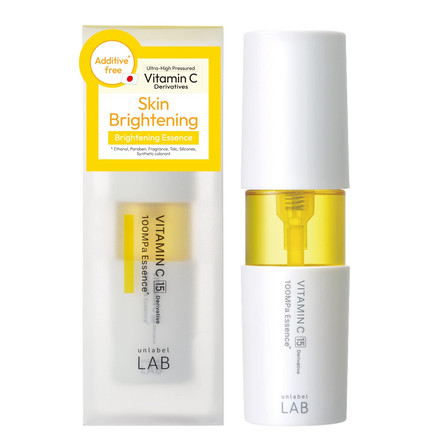 Unlabel LAB Vitamin C Serum – Ultra-High-Pressure, Fragrance-Free, 50mL, Made in Japan