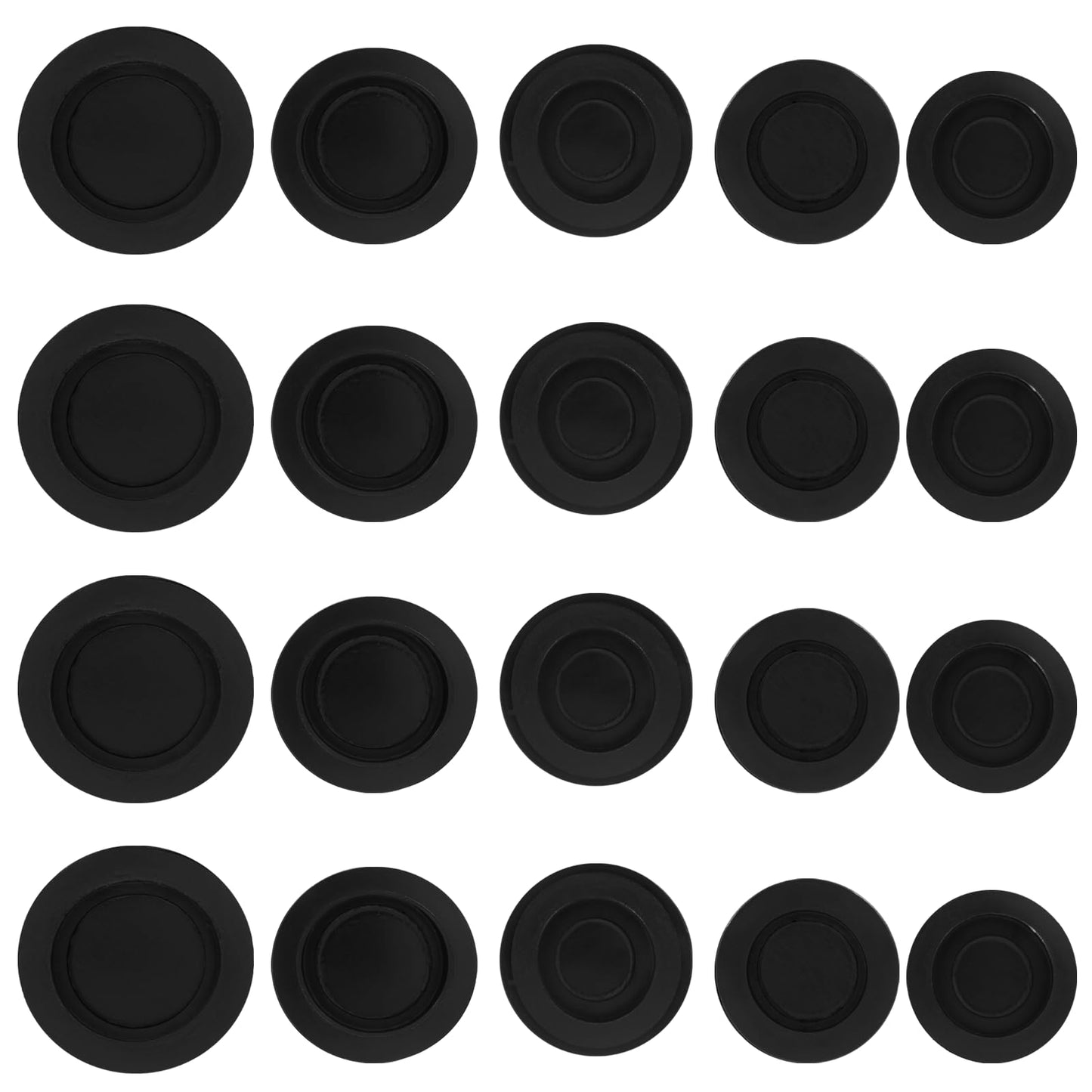 Unlorspy 20 Pcs Piggy Bank Hole Plugs – 5 Sizes, Black Rubber Stopper