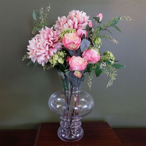 35cm Bubble Clear Glass Vase