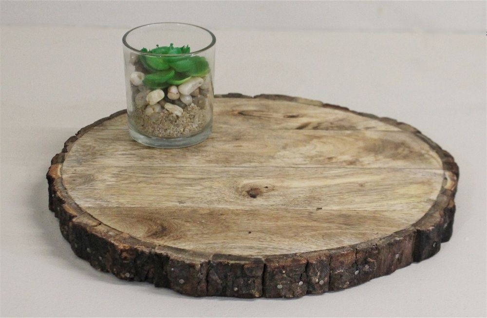 Premium Wooden Bark Chopping/Serving Board - 30cm