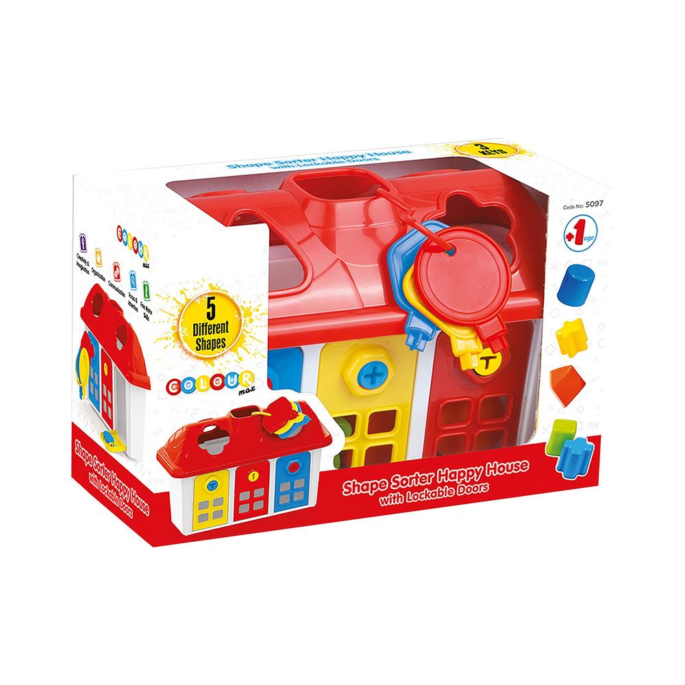 SOKA HAPPY HOUSE SHAPE SORTER: Promote sensory development & motor skills; Ideal gift for toddlers. Age: 12+ months. High quality.