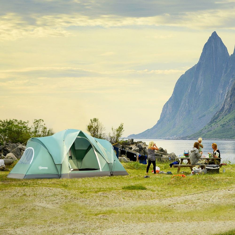 Premium 5-6 Person Camping Tent - Durable, Spacious & Easy Setup - Includes Bag & Accessories