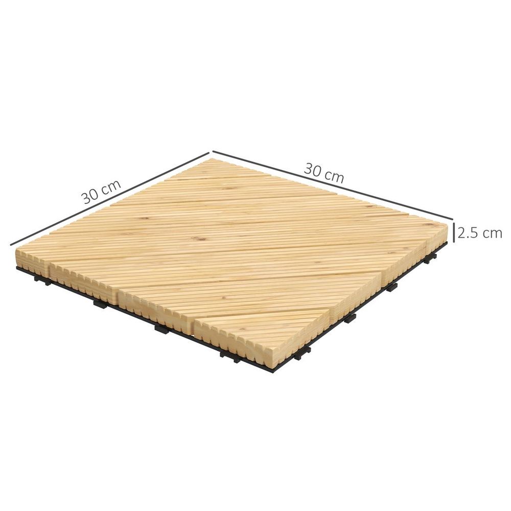 Premium Outsunny 9-Piece Interlocking Patio Flooring Tiles: Durable, Easy Setup, Slip-Resistant