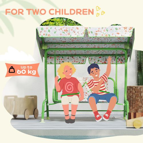 AIYAPLAY Kids Garden Swing Chair, Swing Seat with Adjustable Canopy, Green