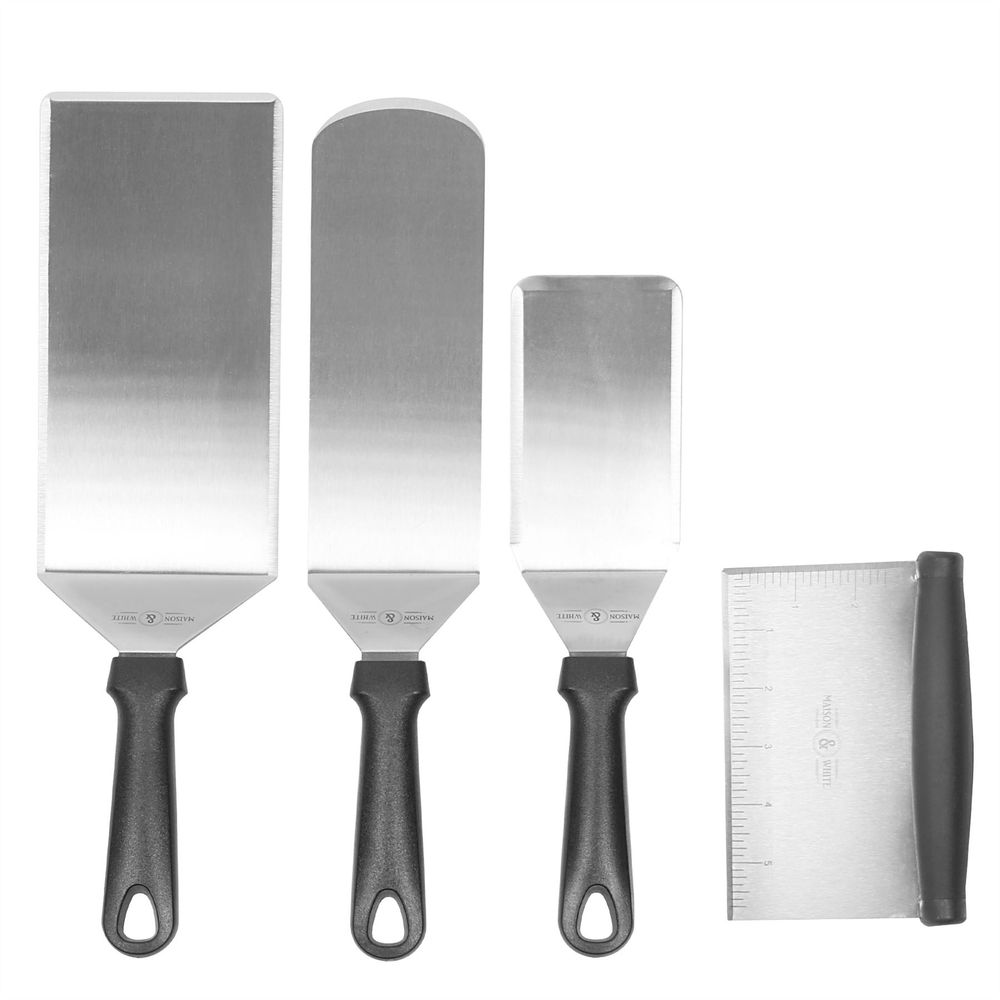 Premium 4pc. Stainless Steel Spatula Set | High Quality | Maison & White