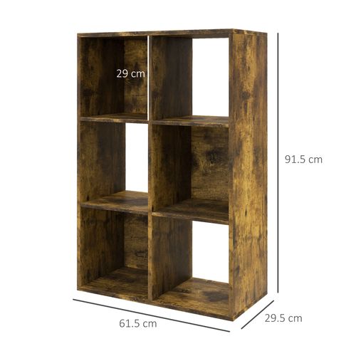 HOMCOM Storage Cabinet Bookcase 6 Cube for Home Office