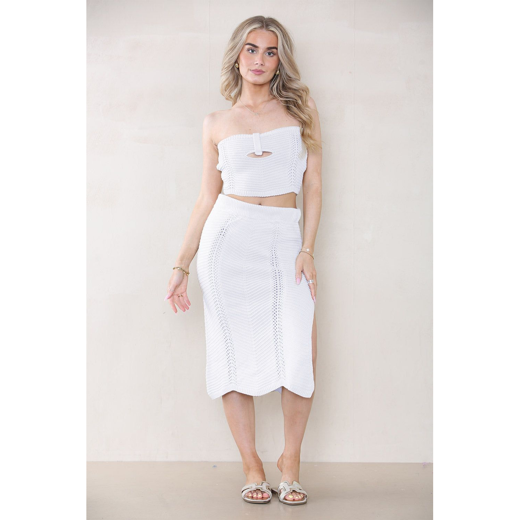 Sexy Cover-Ups Sleeveless Top Slit and Long Skirt Set