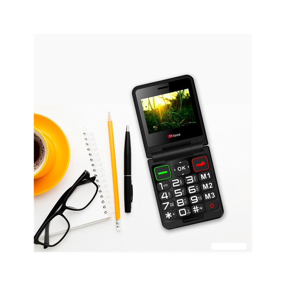 TTfone TT660 Flip Big Button Mobile + USB C Dock Charger - High-Quality, Ideal for Seniors