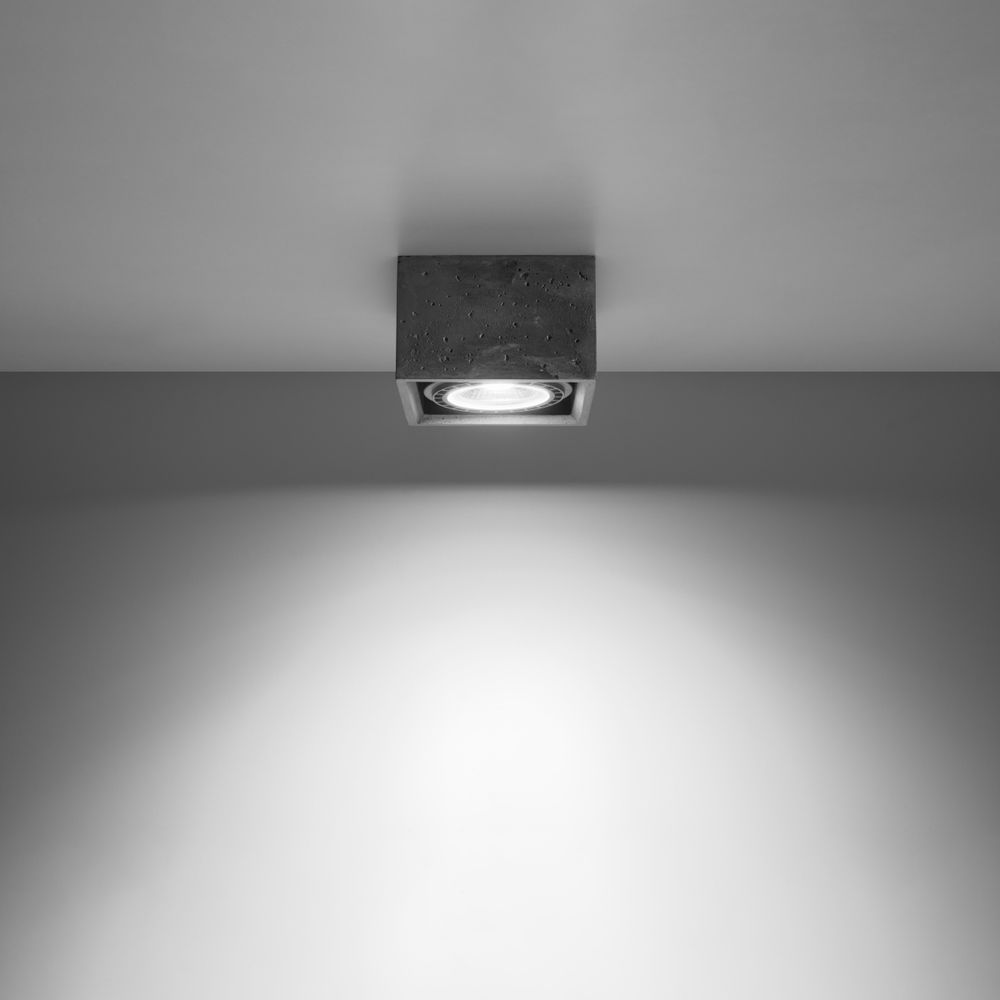 Concrete Quatro Industrial Design Ceiling Lamp - High-Quality GU10 Bulb Included!