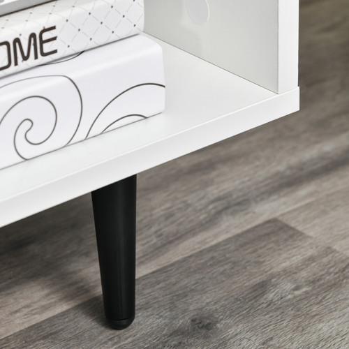 HOMCOM TV Stand Cabinet with Shelves and Cable Hole for Living Room, White