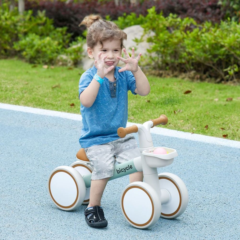 AIYAPLAY Kids Balance Bike for 1-3 Years Old, No Pedal Toddler Balance Bike with Adjustable Seat, Silent Wheels, Training Bike for Boys and Girls, Green