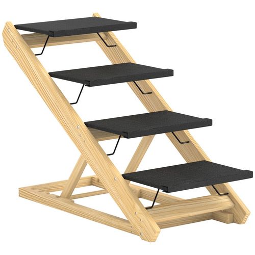 PawHut Dog Steps Dog Ramp, 3-Step Adjustable Height Pet Stairs for Medium Dogs