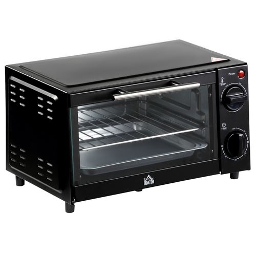 Mini Oven 9L Countertop Electric Grill Toaster Pizza 750W Timer Adjustable Black