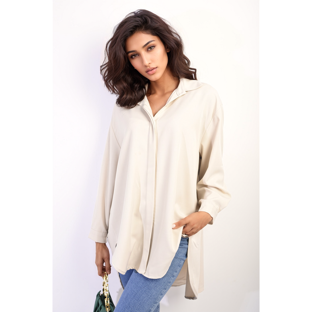 Isabella Button Up Oversized Long Back Shirt Dress - Effortlessly Chic & Versatile