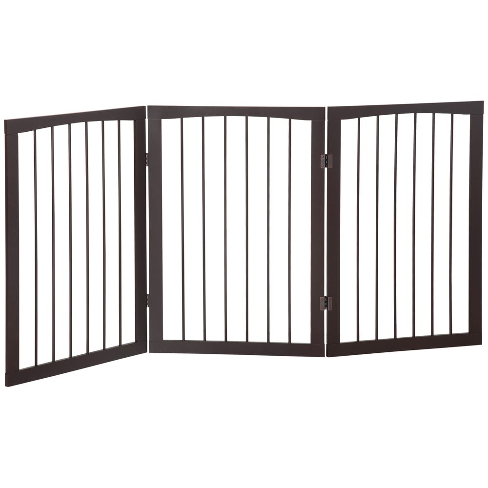 PawHut 3 Panel Pet Gate Wooden Foldable Dog Fence Indoor Free Standing Safety Gate Portable Separation Pet Barrier Guard