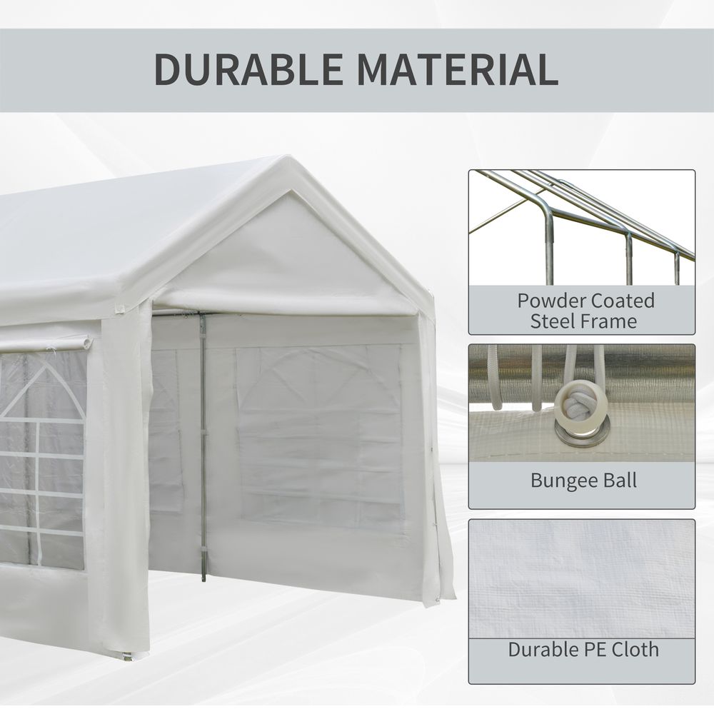 Premium 20x10 Car Tent | Outdoor Canopy Shelter | Water-Resistant | White
