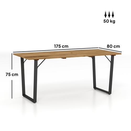 Outsunny Wooden Garden Table for 6 with 5cm Parasol Hole for Balcony Terrace