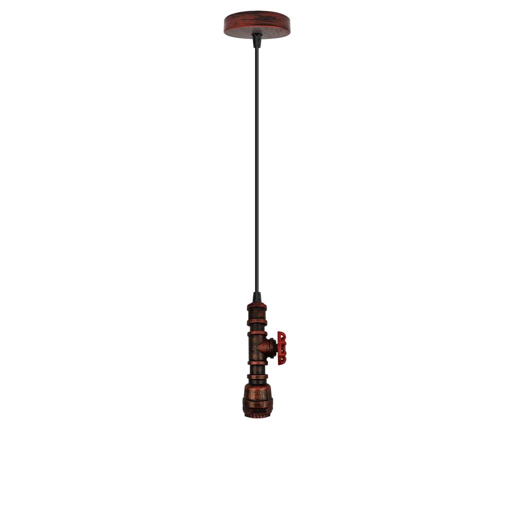 Vintage industrial metal pendant pipe light E27 fitting 95cm adjustable cable