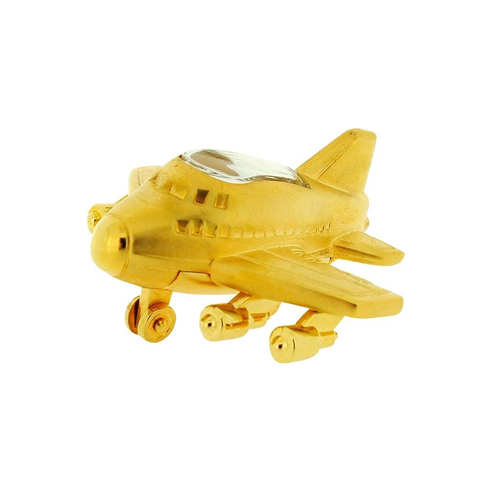 Miniature Clock Gold Plated Aeroplane Solid Brass IMP1015G - CLEARANCE NEEDS RE-BATTERY