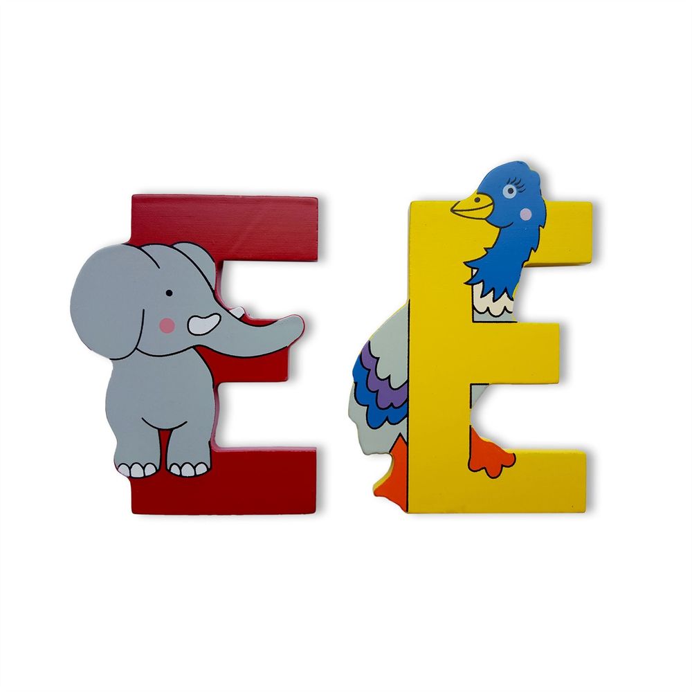 Vinsani Wooden Jungle Animal Upper Case Alphabet Letters Personalised Bedroom Wall Door Name