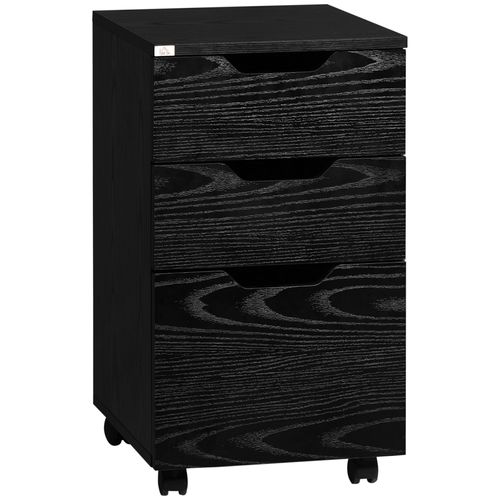 HOMCOM 3 Drawer Storage Cabinet Under Desk with w/Slide Wheels for Home Office
