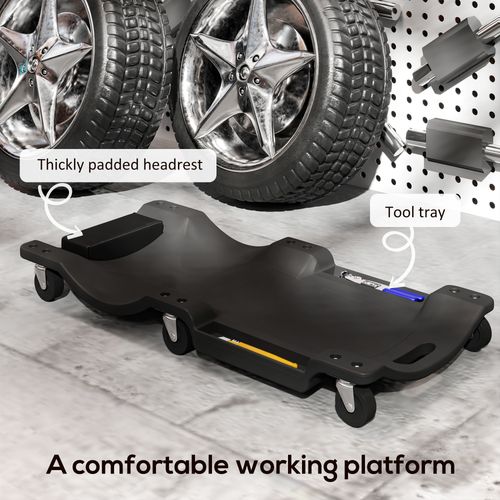 DURHAND Mechanic Vehicle Creeper Rolling Moulded Workshop Garage Assistance