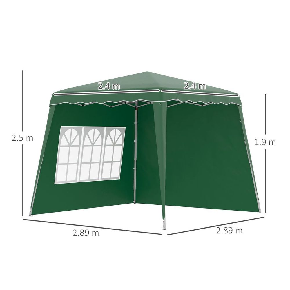 Premium 2.4 x 2.4m UV50+ Green Gazebo Tent: Carry Bag & Easy Set-Up