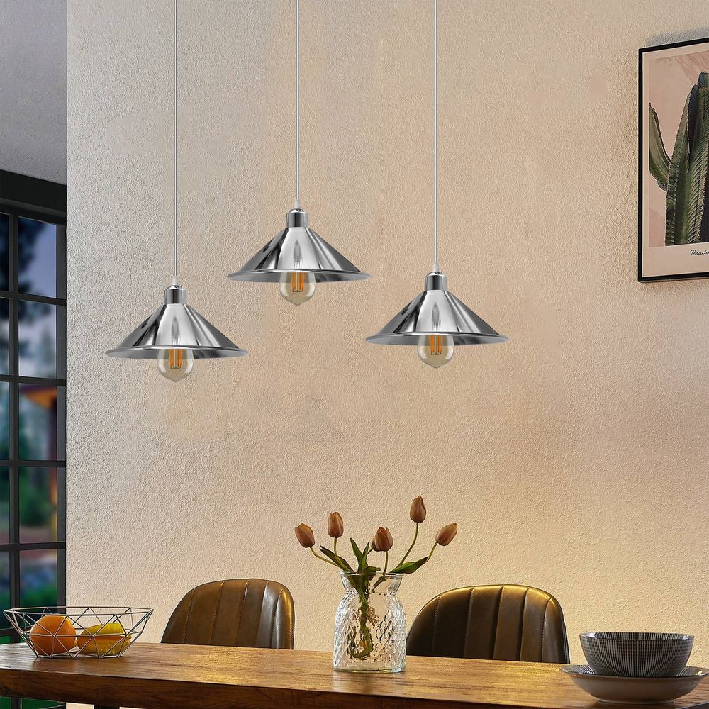 Vintage Industrial Ceiling Pendant Light - Rustic Charm, Easy Installation, E27 Base - 3 Head Rectangle Base