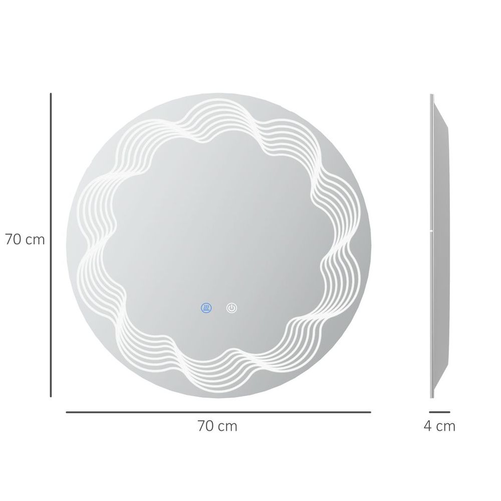Sleek 70cm LED Dimming Bathroom Mirror: Smart Touch, Anti-Fog. Upgrade Your Routine & Elevate Your Space!