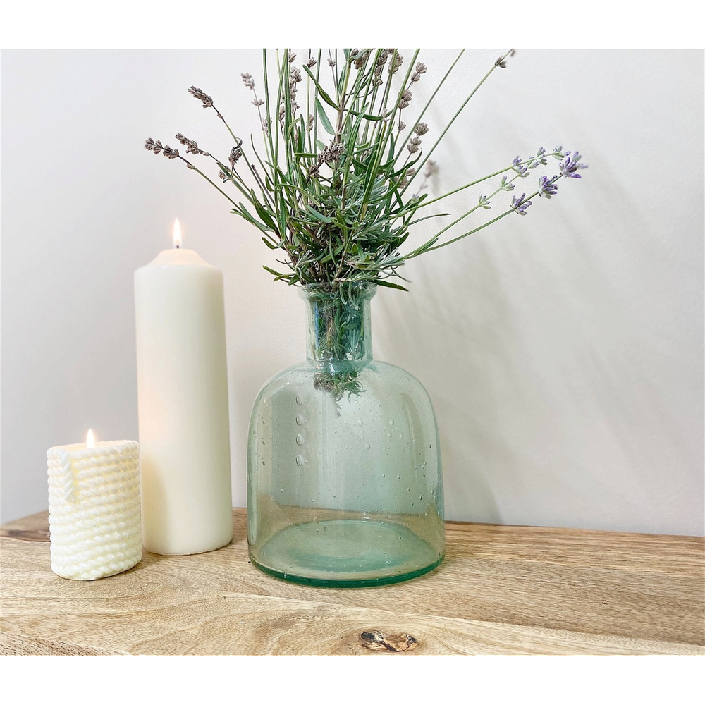 Stunning Green Bubble Vase - 41cm Height, Domed Design