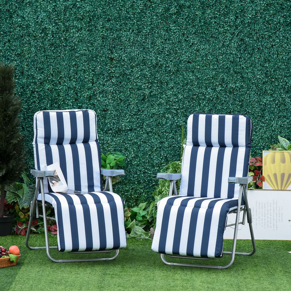 Ultimate Comfort Outdoor Sun Recliners - Folding, Multi-Position, High-Quality Loungers with Cushions