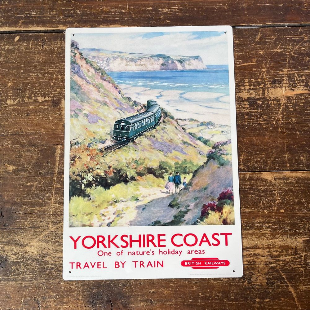Retro British Railways Metal Sign - Yorkshire Coast Advertising