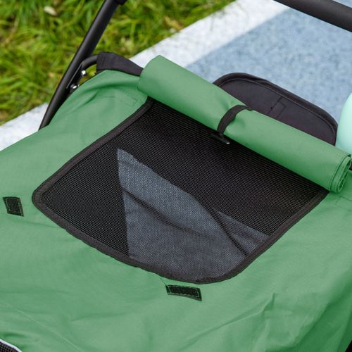 PawHut Pet Stroller Foldable Design with Cushion for M and L Dogs, Dark Green