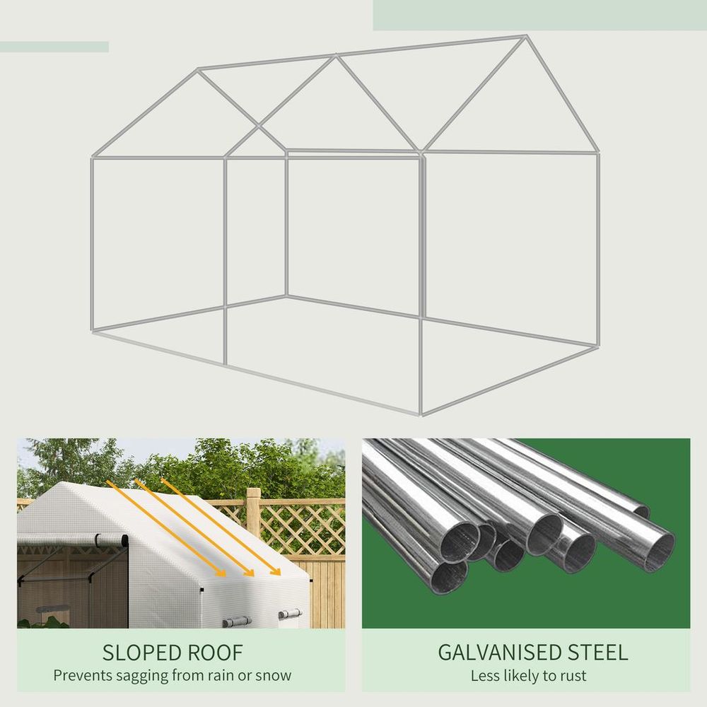 Premium Outsunny Tunnel Greenhouse - UV-Resistant PE Cover, Wide Door, 2x3(m), White - Extend Growing Season