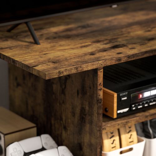 HOMCOM Modern TV Cabinet Stand Storage Shelves Table Mobile