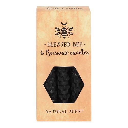 Set of 6 Black Beeswax Spell Candles