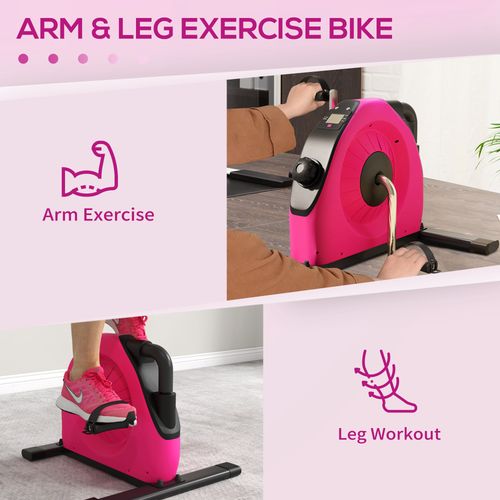 SPORTNOW Mini Exercise Bike, Under Desk Bike for Legs, Arms Workout