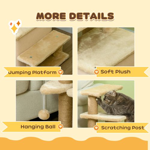 PawHut Dog Steps for Bed 4 Step Pet Stairs Cat House with Detachable Cover
