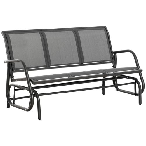 Outsunny 3-Seat Glider Rocking Chair for 3 People Garden Bench Grey
