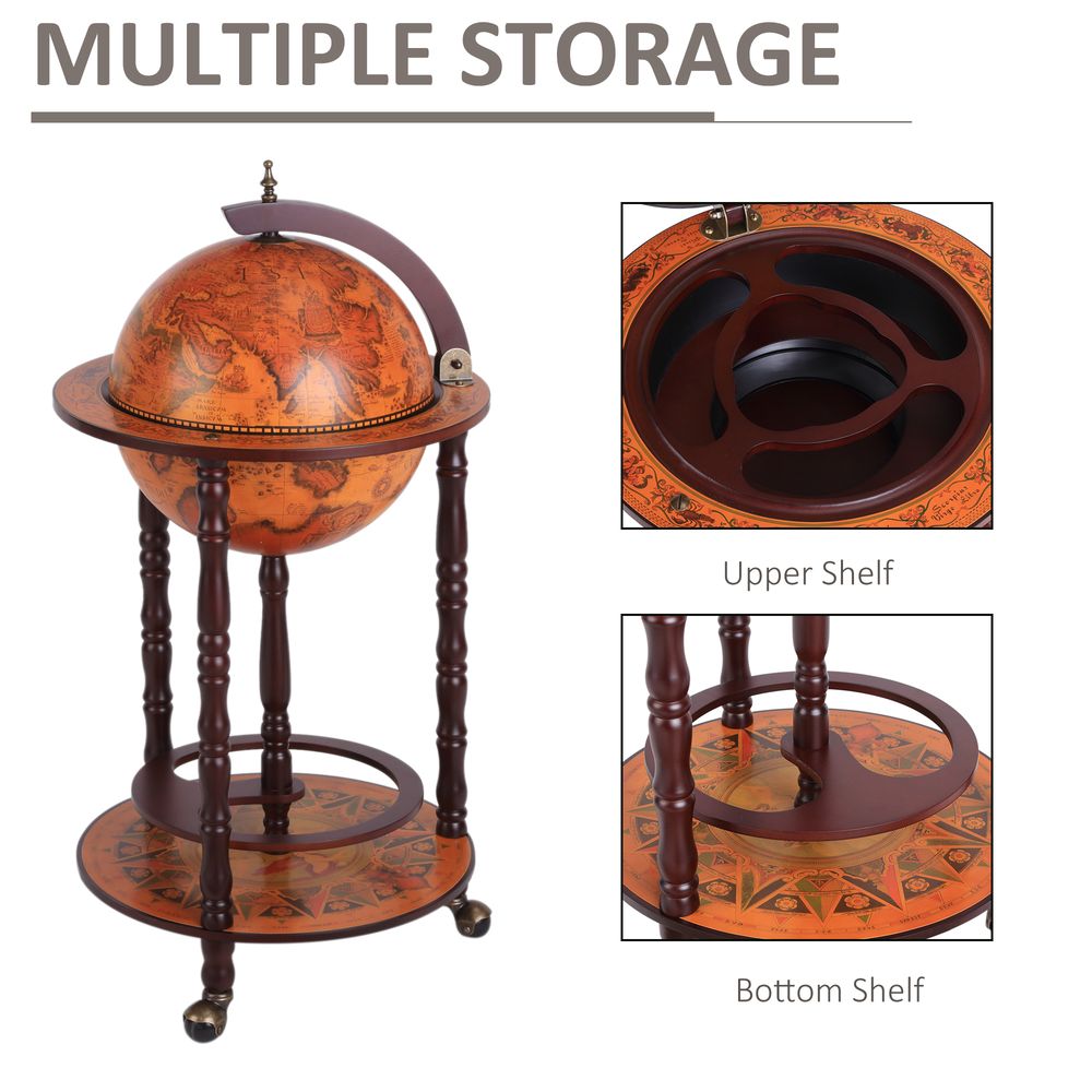 Globe Shaped Vintage Retro Style Drink Cabinet Mini Bar 36CM