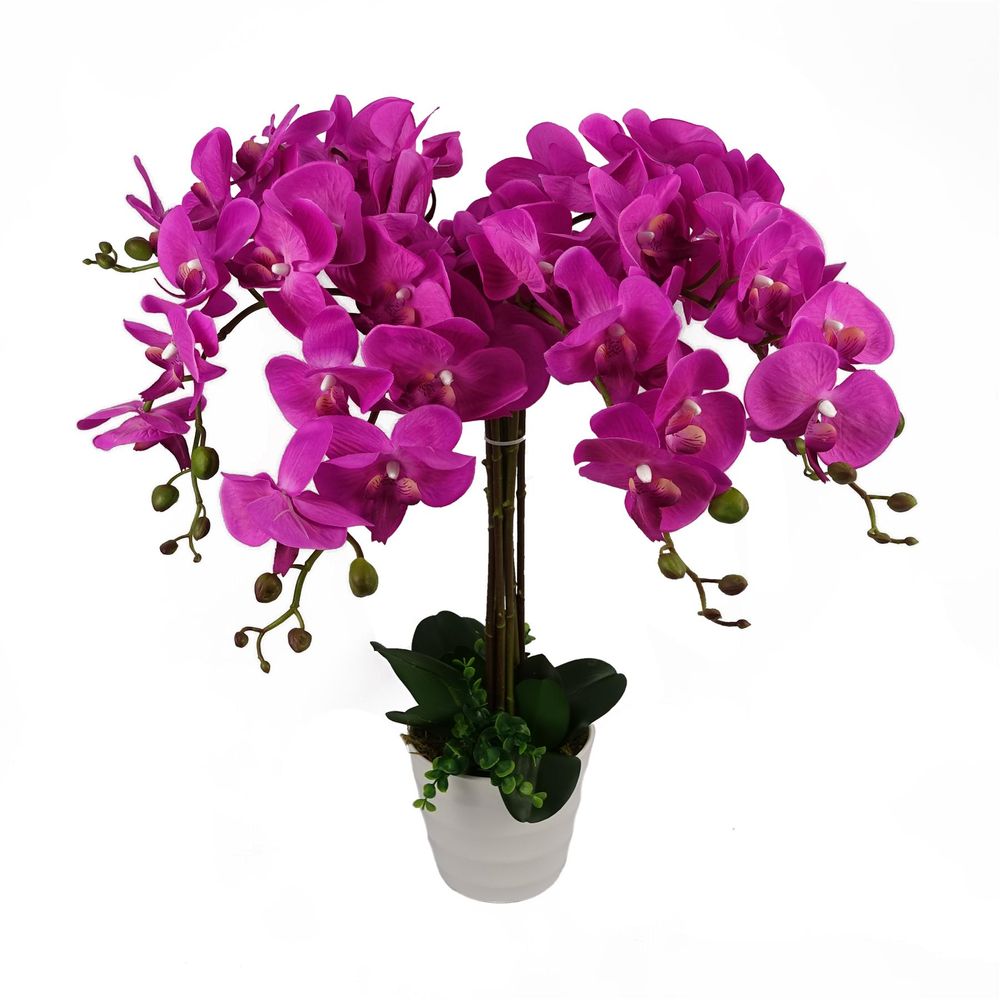 Premium 85cm Dark Pink Artificial Bush Orchid - Stunning Quality