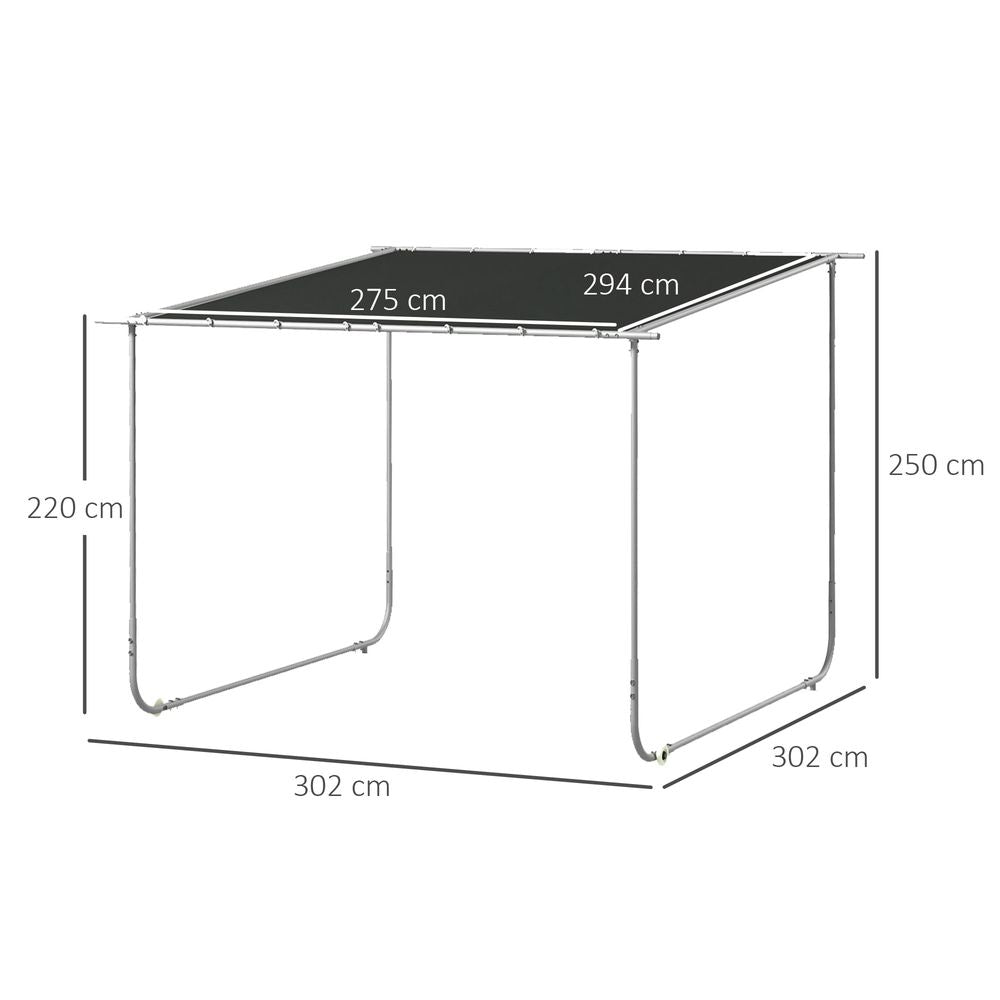 Outsunny 3x3(m) Mobile Pergola Kit, Event Shelter with Wheels, UV30+